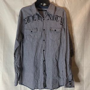 carbon black eternity gingham shirt XL
